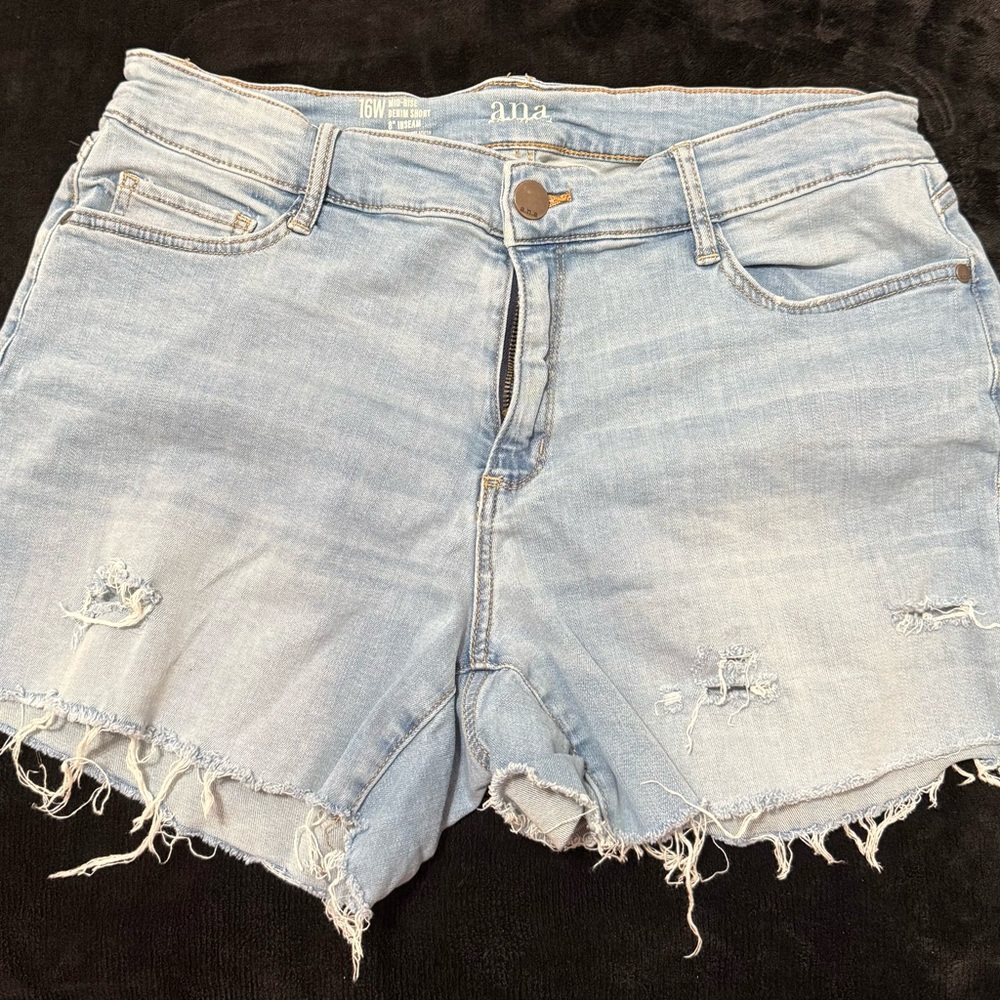 a.n.a Blue Jean Shorts Distressed Style